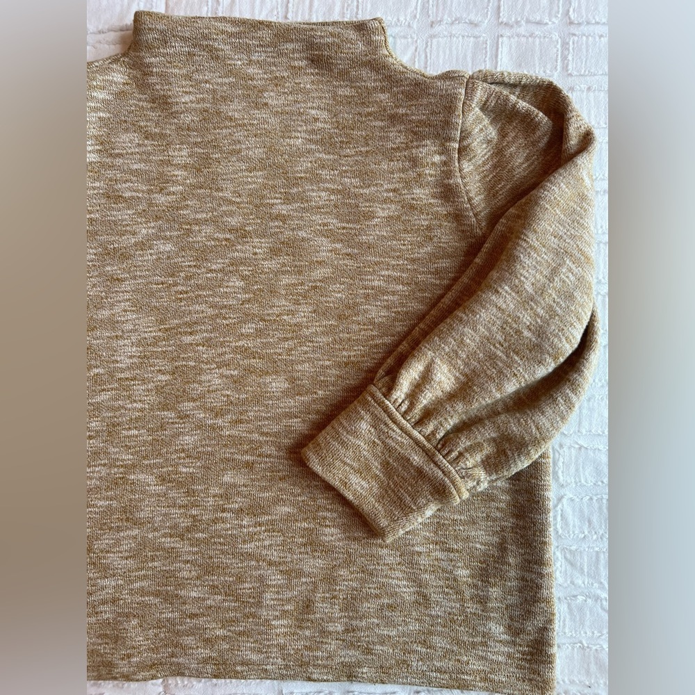 Womens Neutral Marled Mock Neck Sweater